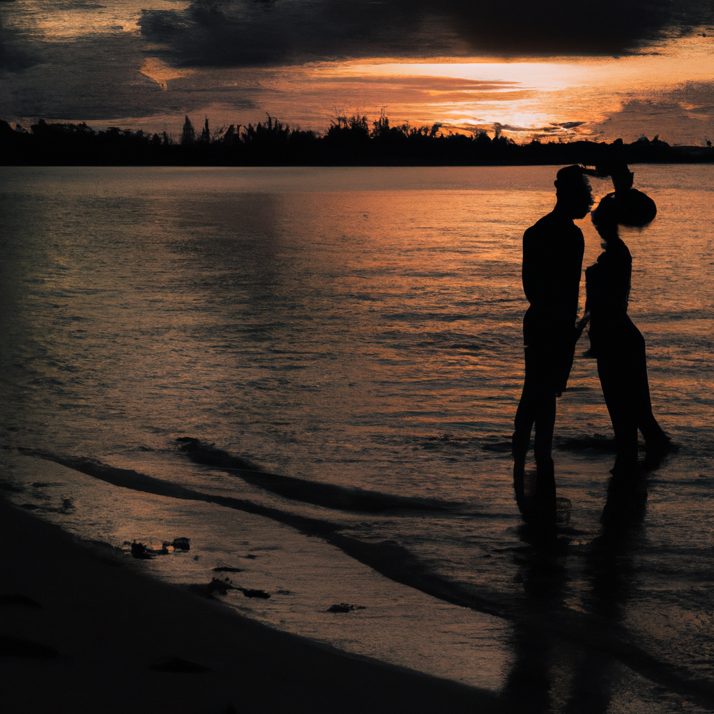 Couple au coucher du soleil